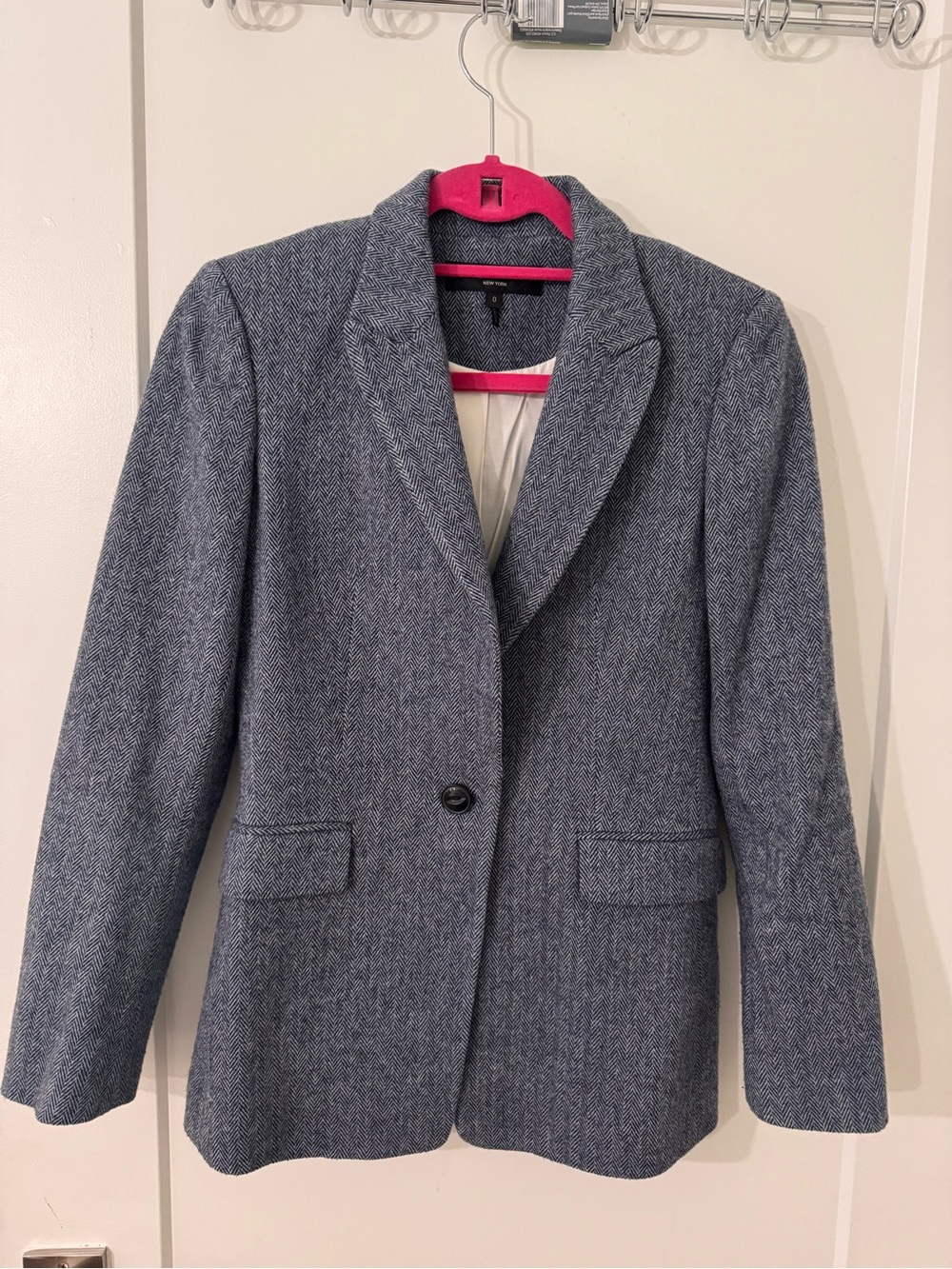 rag & bone Gray Herringbone Single-Button Blazer